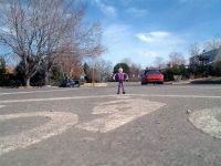 The Pink Man in the Road