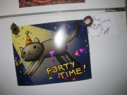 Party Cat on the Fridge