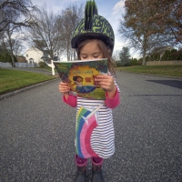 Strolling Home from the Little Free Library